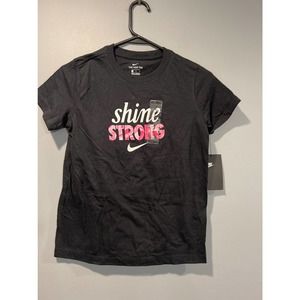 * Girls  Black Graphic Nike Tee.